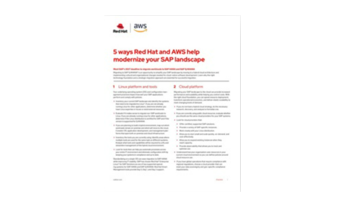 5 가지 방법 Red Hat 및 AWS는 SAP 환경을 현대화하는 데 도움이됩니다.