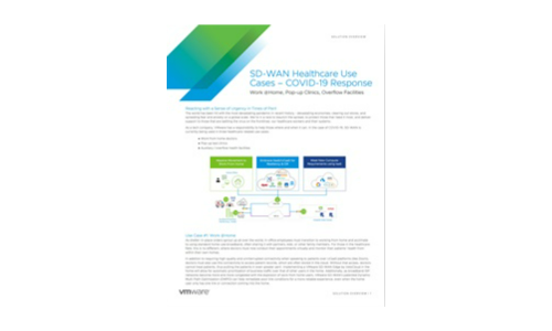 SD-WAN 건강 관리 사용 사례-COVID-19 응답