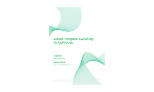 SAP HANA의 Veeam Enterprise 가용성